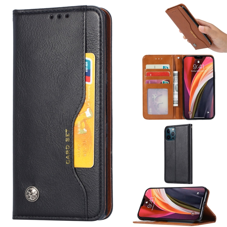 For iPhone 13 Pro Max Knead Skin Texture Horizontal Flip Leather Case with Photo Frame & Holder & Card Slots & Wallet