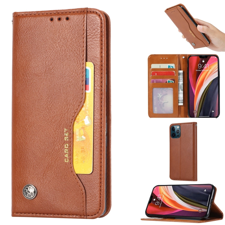 For iPhone 13 Pro Max Knead Skin Texture Horizontal Flip Leather Case with Photo Frame & Holder & Card Slots & Wallet