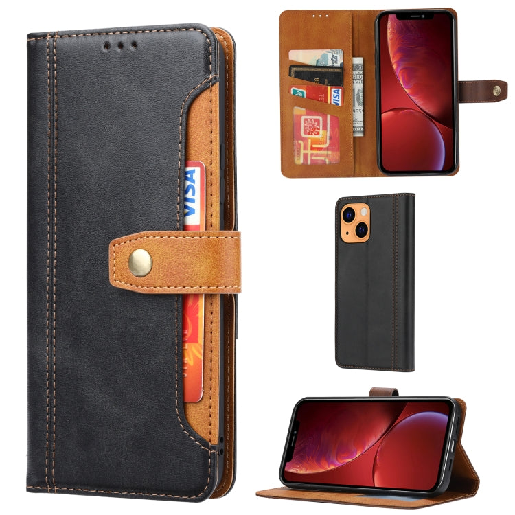 For iPhone 13 Calf Texture Double Fold Clasp Horizontal Flip Leather Case with Photo Frame & Holder & Card Slots & Wallet