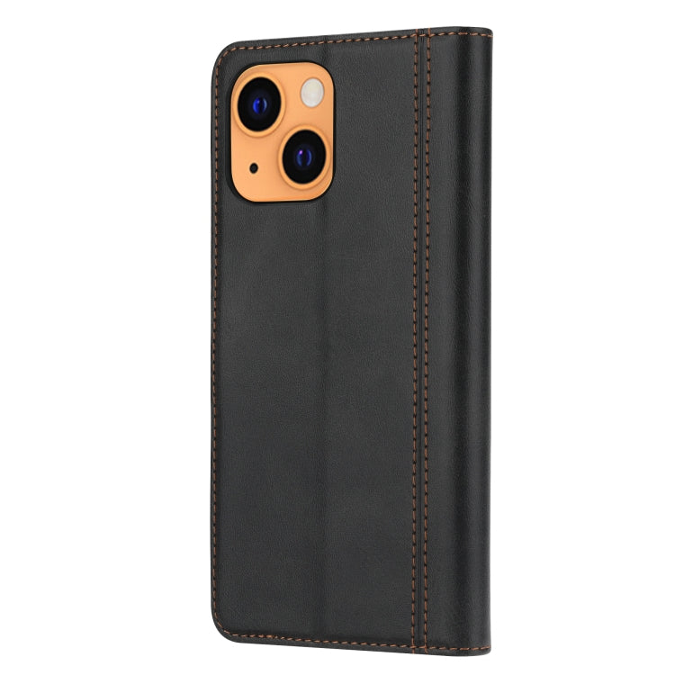 For iPhone 13 Calf Texture Double Fold Clasp Horizontal Flip Leather Case with Photo Frame & Holder & Card Slots & Wallet