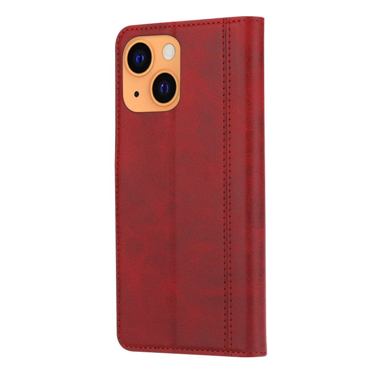 For iPhone 13 Calf Texture Double Fold Clasp Horizontal Flip Leather Case with Photo Frame & Holder & Card Slots & Wallet