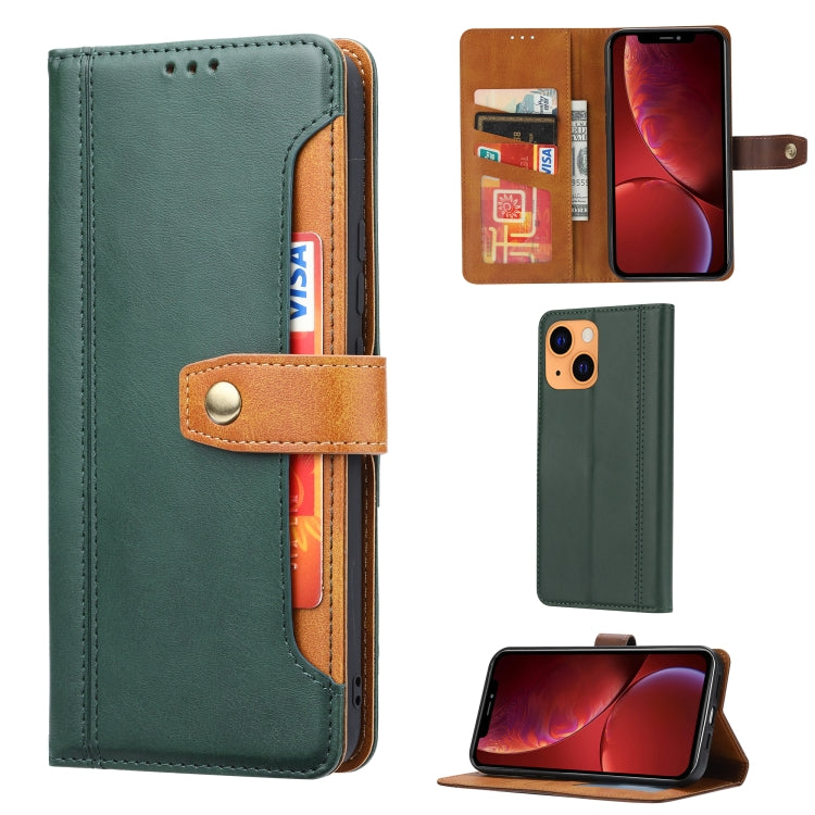 For iPhone 13 Calf Texture Double Fold Clasp Horizontal Flip Leather Case with Photo Frame & Holder & Card Slots & Wallet