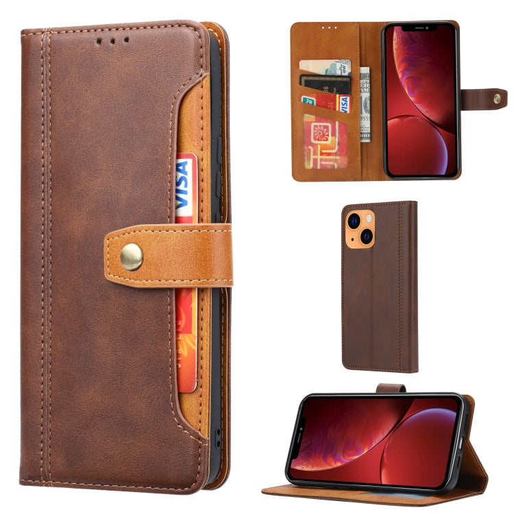 For iPhone 13 Calf Texture Double Fold Clasp Horizontal Flip Leather Case with Photo Frame & Holder & Card Slots & Wallet