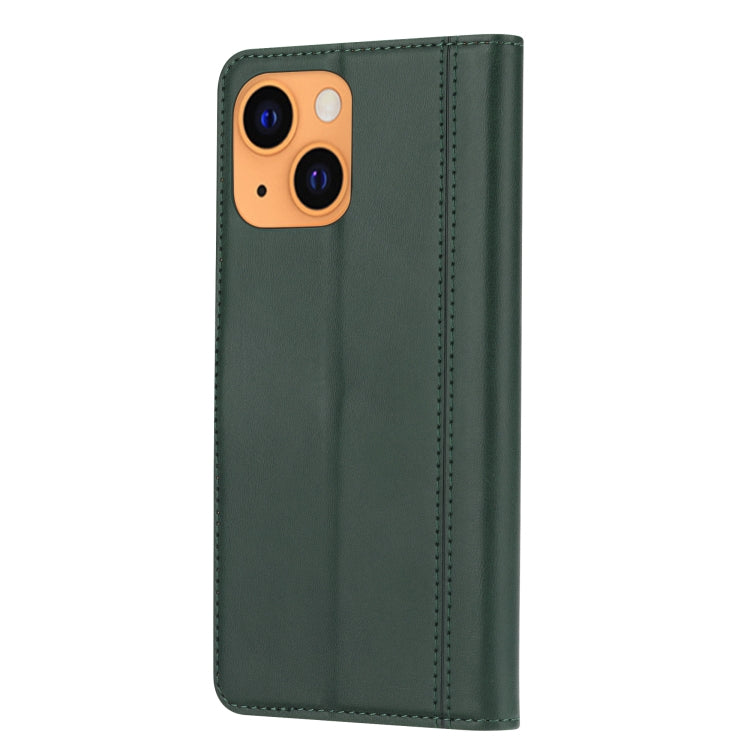 For iPhone 13 mini Calf Texture Double Fold Clasp Horizontal Flip Leather Case with Photo Frame & Holder & Card Slots & Wallet