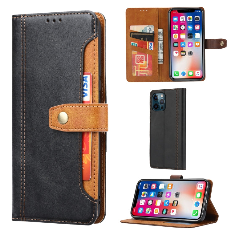 For iPhone 13 Pro Calf Texture Double Fold Clasp Horizontal Flip Leather Case with Photo Frame & Holder & Card Slots & Wallet