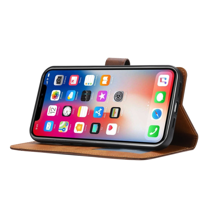 For iPhone 13 Pro Calf Texture Double Fold Clasp Horizontal Flip Leather Case with Photo Frame & Holder & Card Slots & Wallet
