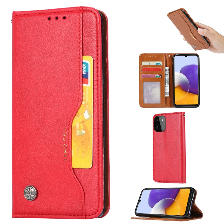 For Samsung Galaxy A22 5G EU Version Knead Skin Texture Horizontal Flip Leather Case with Photo Frame & Holder & Card Slots & Wallet
