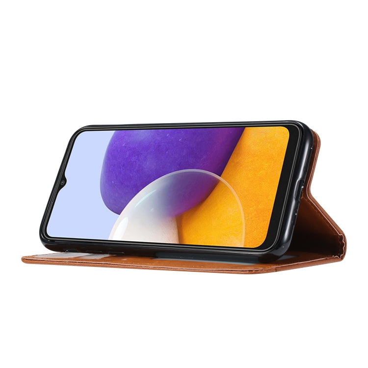 For Samsung Galaxy A22 5G EU Version Knead Skin Texture Horizontal Flip Leather Case with Photo Frame & Holder & Card Slots & Wallet