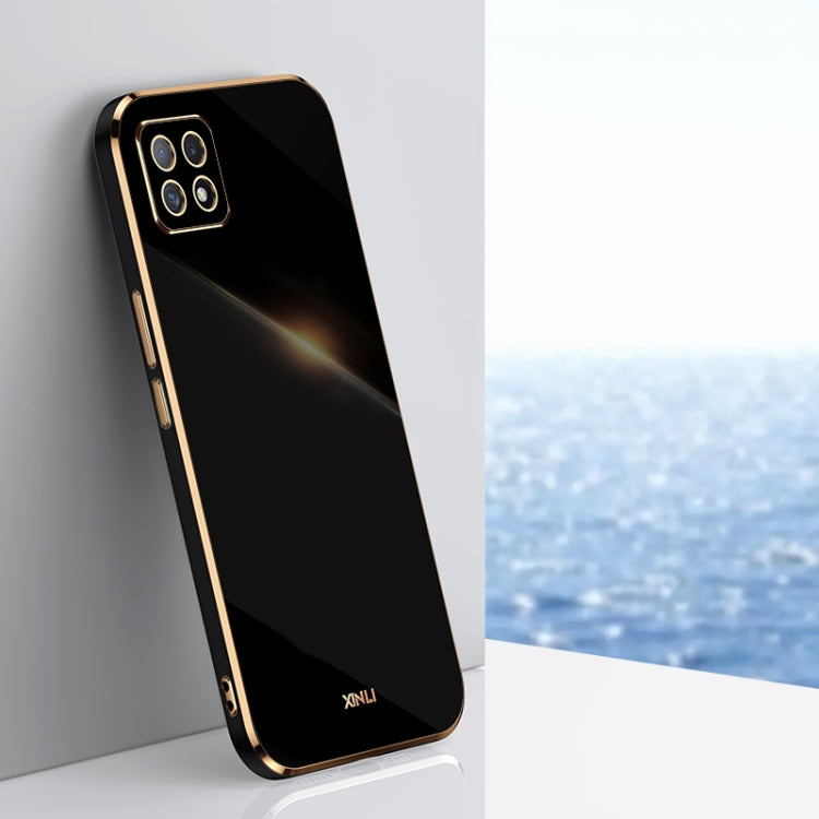 For OPPO A72 XINLI Straight 6D Plating Gold Edge TPU Shockproof Case
