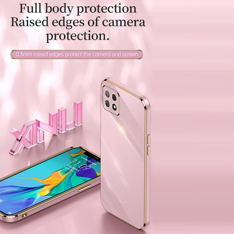 For OPPO A72 XINLI Straight 6D Plating Gold Edge TPU Shockproof Case