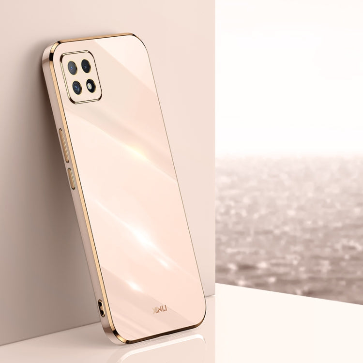 For OPPO A72 XINLI Straight 6D Plating Gold Edge TPU Shockproof Case