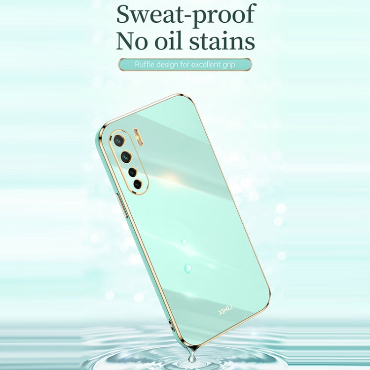 For OPPO A91 XINLI Straight 6D Plating Gold Edge TPU Shockproof Case