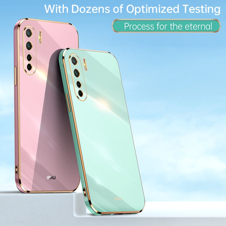 For OPPO A91 XINLI Straight 6D Plating Gold Edge TPU Shockproof Case