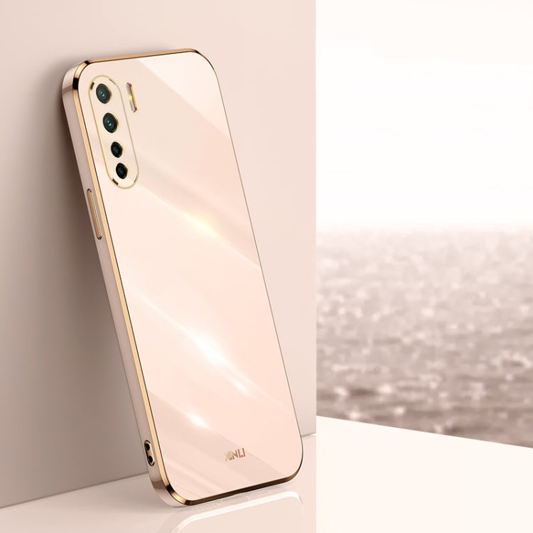 For OPPO A91 XINLI Straight 6D Plating Gold Edge TPU Shockproof Case