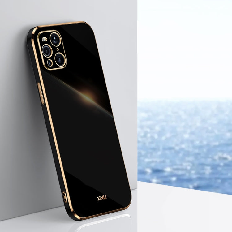 For OPPO Find X3 Pro XINLI Straight 6D Plating Gold Edge TPU Shockproof Case