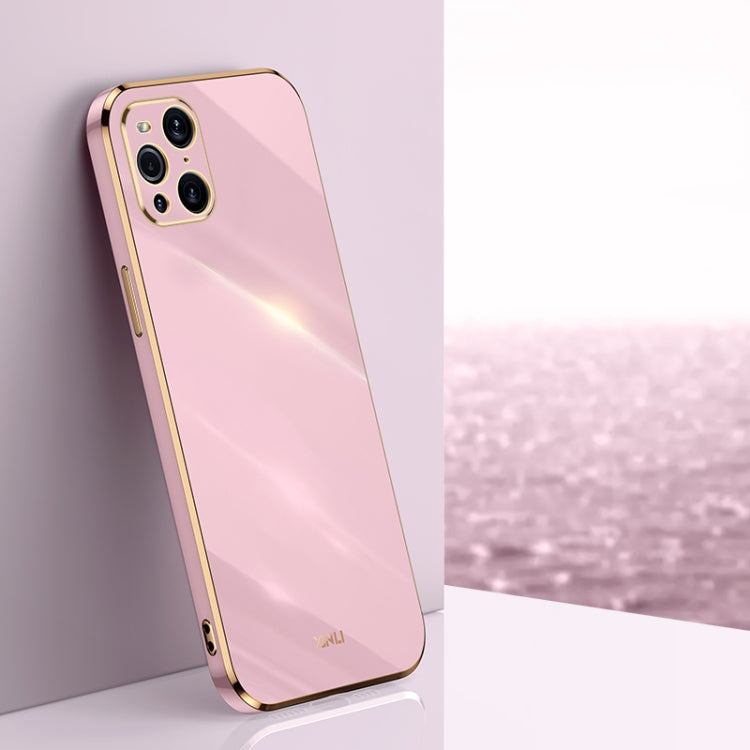 For OPPO Find X3 Pro XINLI Straight 6D Plating Gold Edge TPU Shockproof Case