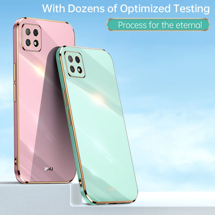 For OPPO Reno4 SE XINLI Straight 6D Plating Gold Edge TPU Shockproof Case