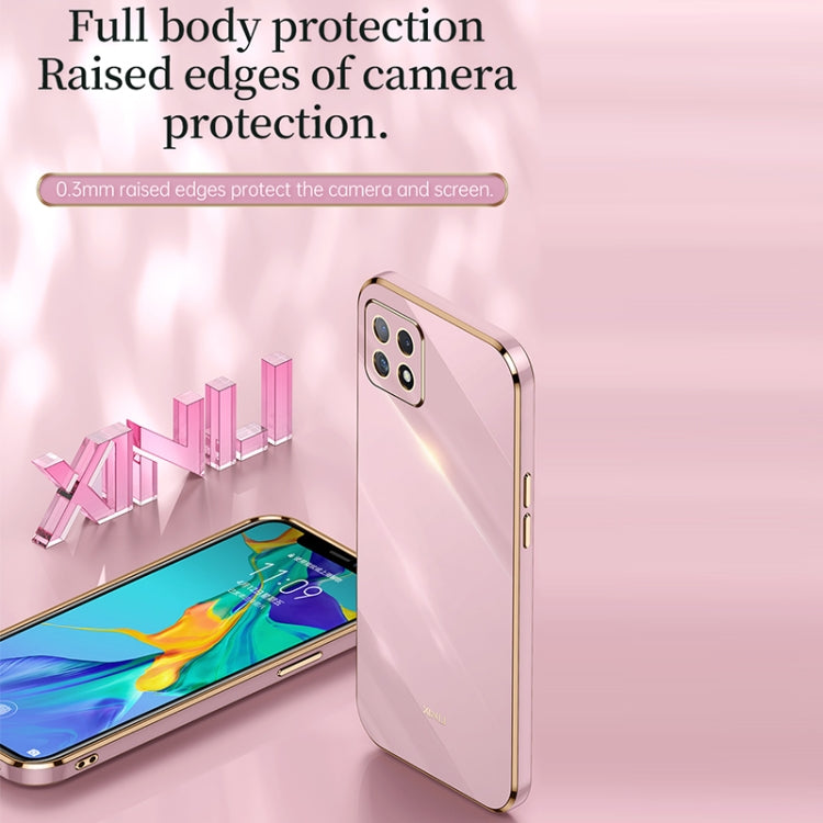 For OPPO Reno4 SE XINLI Straight 6D Plating Gold Edge TPU Shockproof Case