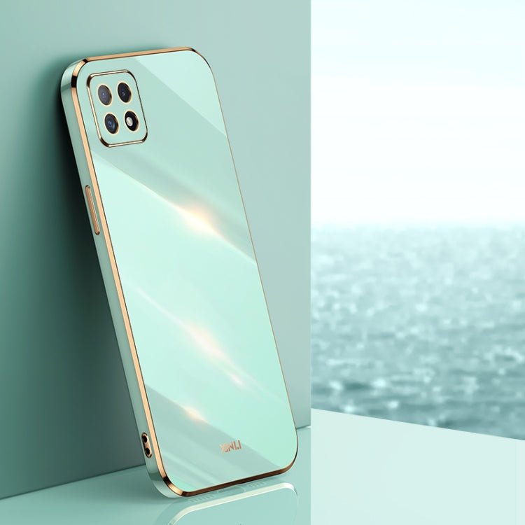 For OPPO Reno4 SE XINLI Straight 6D Plating Gold Edge TPU Shockproof Case