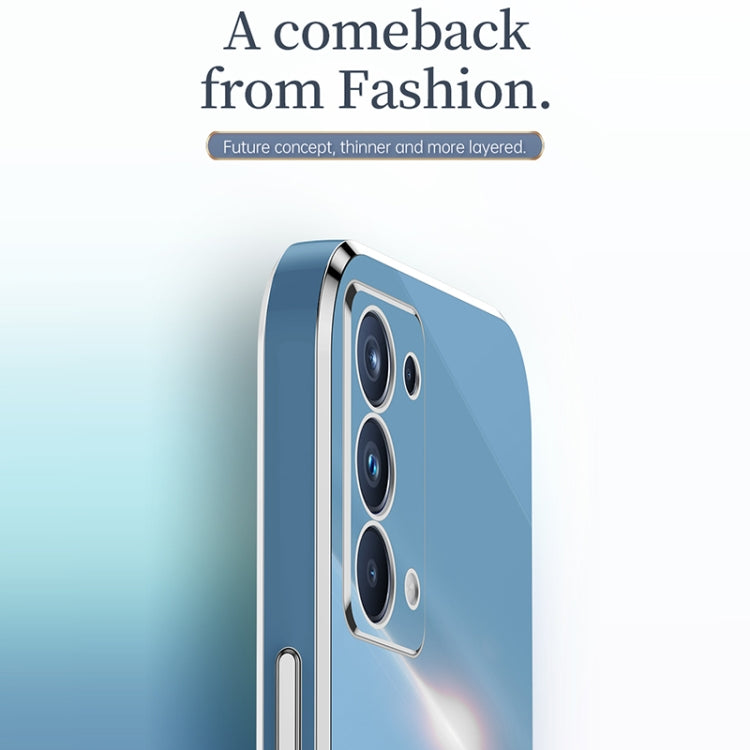 For OPPO Reno5 4G XINLI Straight 6D Plating Gold Edge TPU Shockproof Case