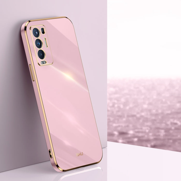 For OPPO Reno5 Pro+ XINLI Straight 6D Plating Gold Edge TPU Shockproof Case
