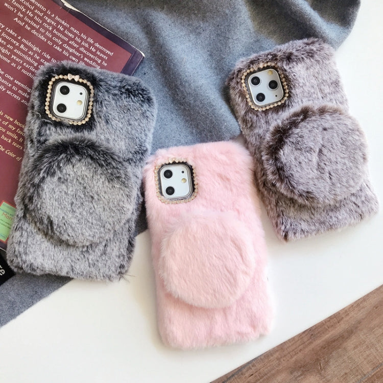 For iPhone 11 Pro Max Plush Phone Protect Case with Mirror