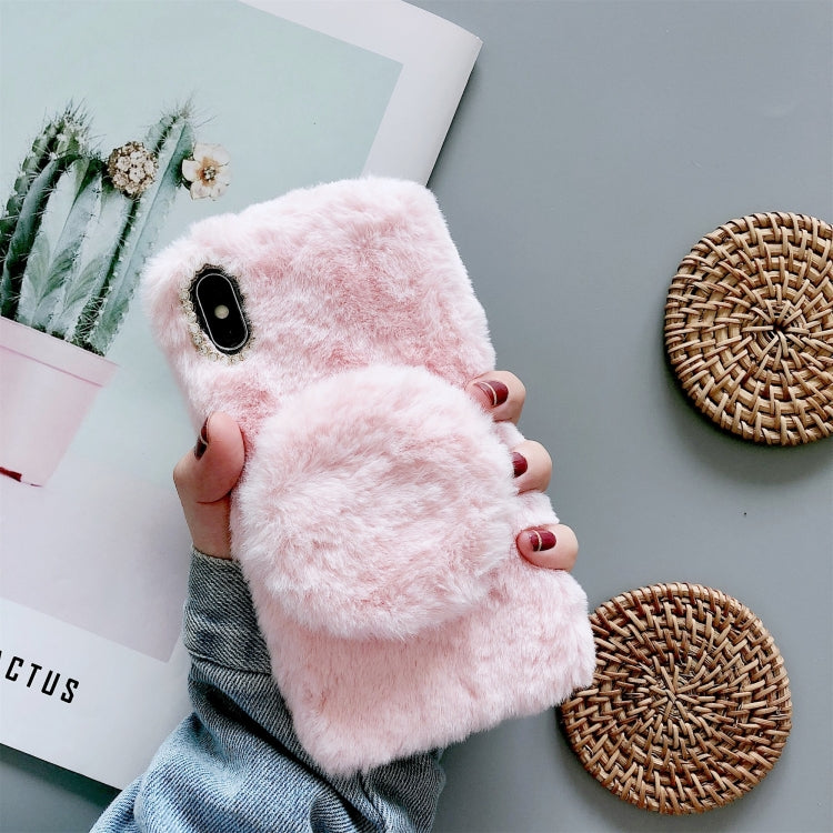 For iPhone XR Plush Phone Protect Case with Mirror