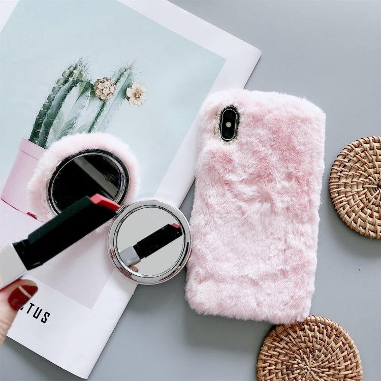 For iPhone XR Plush Phone Protect Case with Mirror