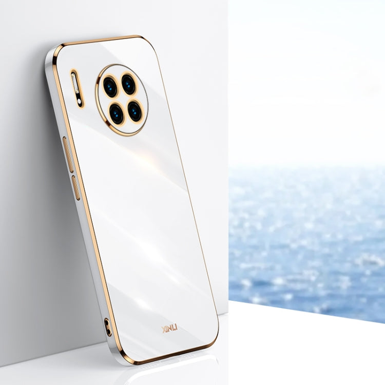For Huawei Mate 30 Pro XINLI Straight 6D Plating Gold Edge TPU Shockproof Case