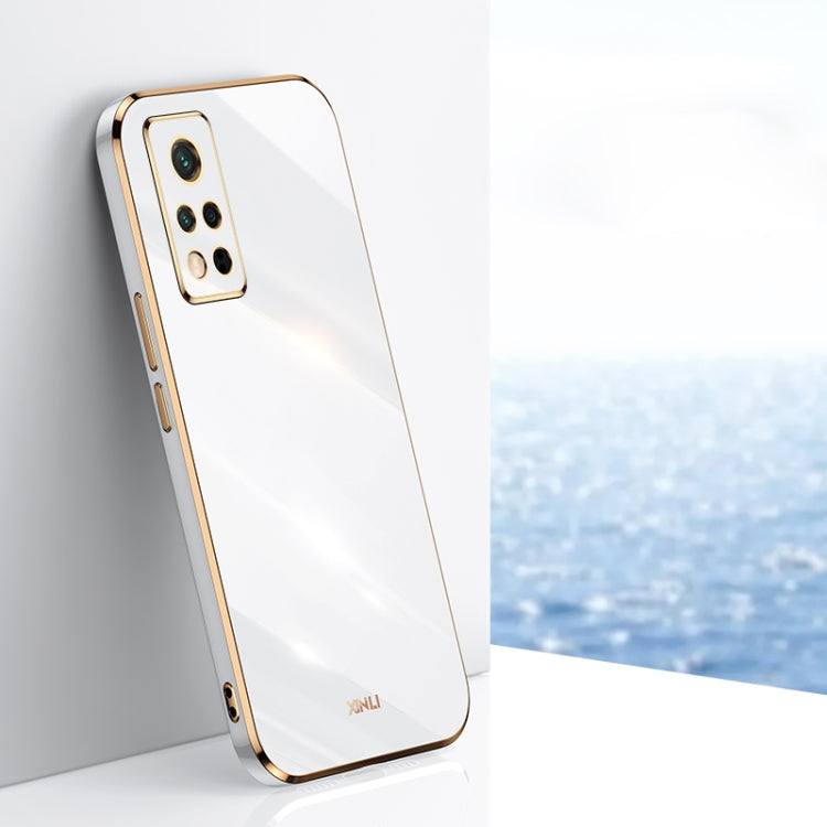 For Honor V40 5G XINLI Straight 6D Plating Gold Edge TPU Shockproof Case