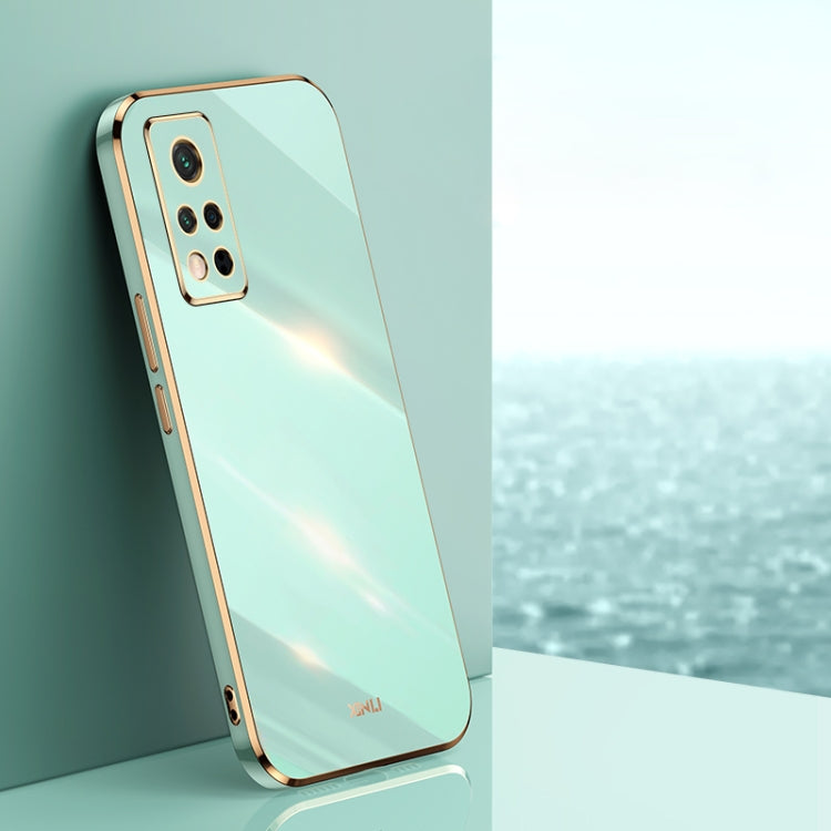 For Honor V40 5G XINLI Straight 6D Plating Gold Edge TPU Shockproof Case