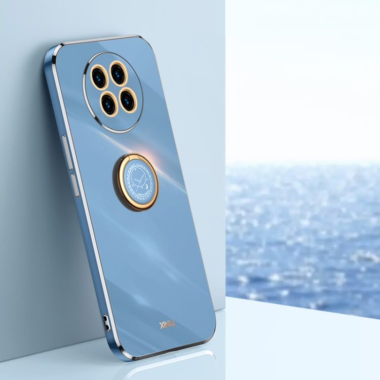 For Huawei Mate 30 XINLI Straight 6D Plating Gold Edge TPU Shockproof Case with Ring Holder