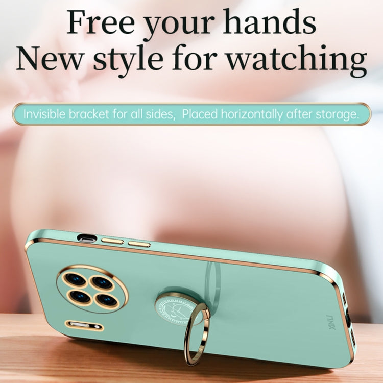For Huawei Mate 30 XINLI Straight 6D Plating Gold Edge TPU Shockproof Case with Ring Holder