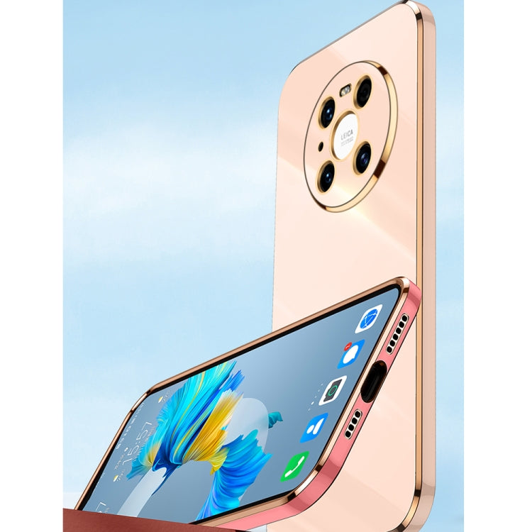 For Huawei Mate 40 XINLI Straight 6D Plating Gold Edge TPU Shockproof Case with Ring Holder