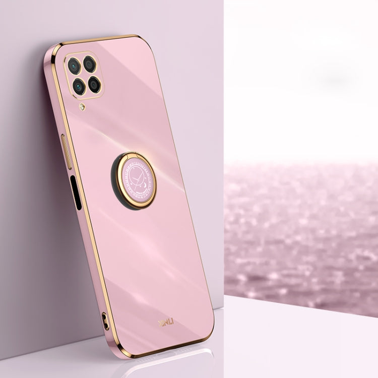 For Huawei nova 6 SE XINLI Straight 6D Plating Gold Edge TPU Shockproof Case with Ring Holder