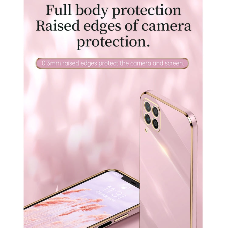 For Huawei nova 6 SE XINLI Straight 6D Plating Gold Edge TPU Shockproof Case with Ring Holder