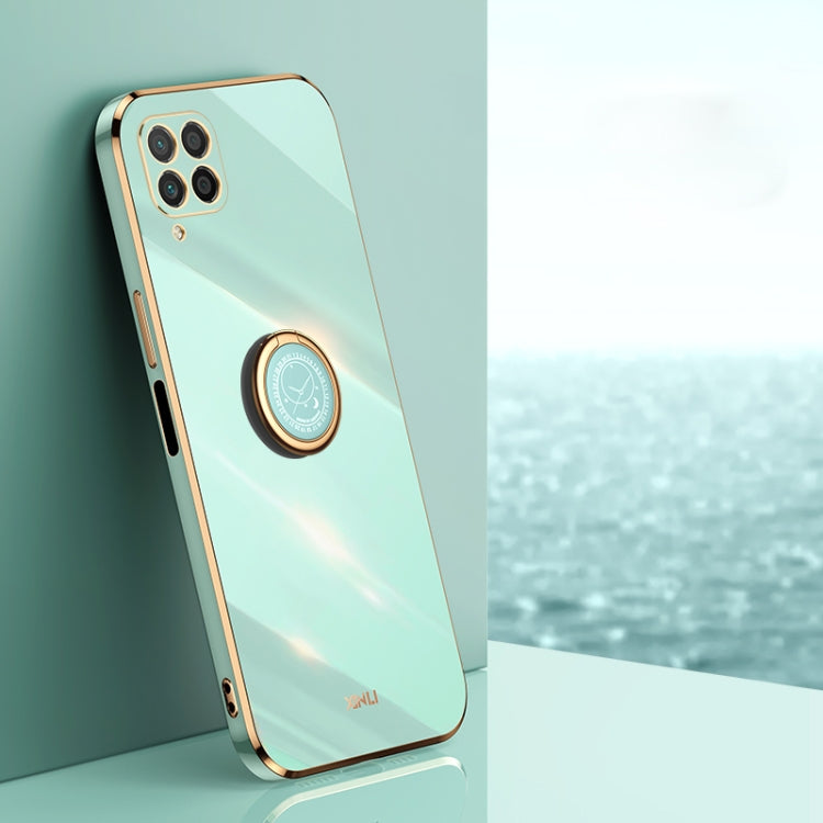 For Huawei nova 6 SE XINLI Straight 6D Plating Gold Edge TPU Shockproof Case with Ring Holder