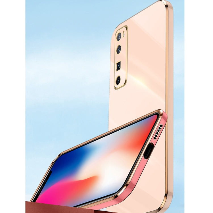 For Huawei nova 7 Pro 5G XINLI Straight 6D Plating Gold Edge TPU Shockproof Case with Ring Holder