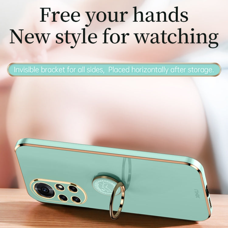 For Huawei nova 8 Pro 5G XINLI Straight 6D Plating Gold Edge TPU Shockproof Case with Ring Holder