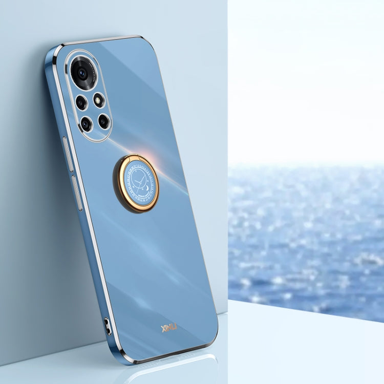 For Huawei nova 8 Pro 5G XINLI Straight 6D Plating Gold Edge TPU Shockproof Case with Ring Holder
