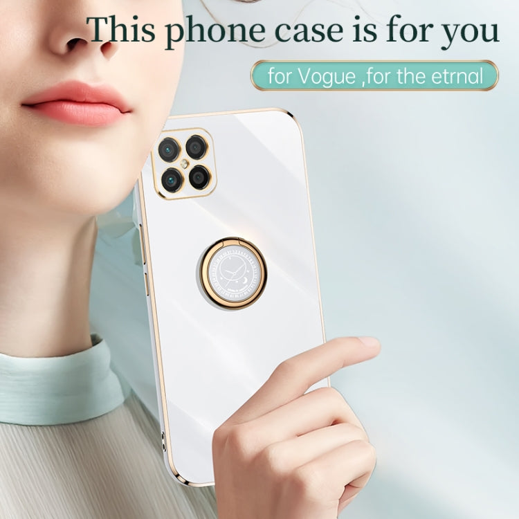 For Huawei nova 8 SE XINLI Straight 6D Plating Gold Edge TPU Shockproof Case with Ring Holder