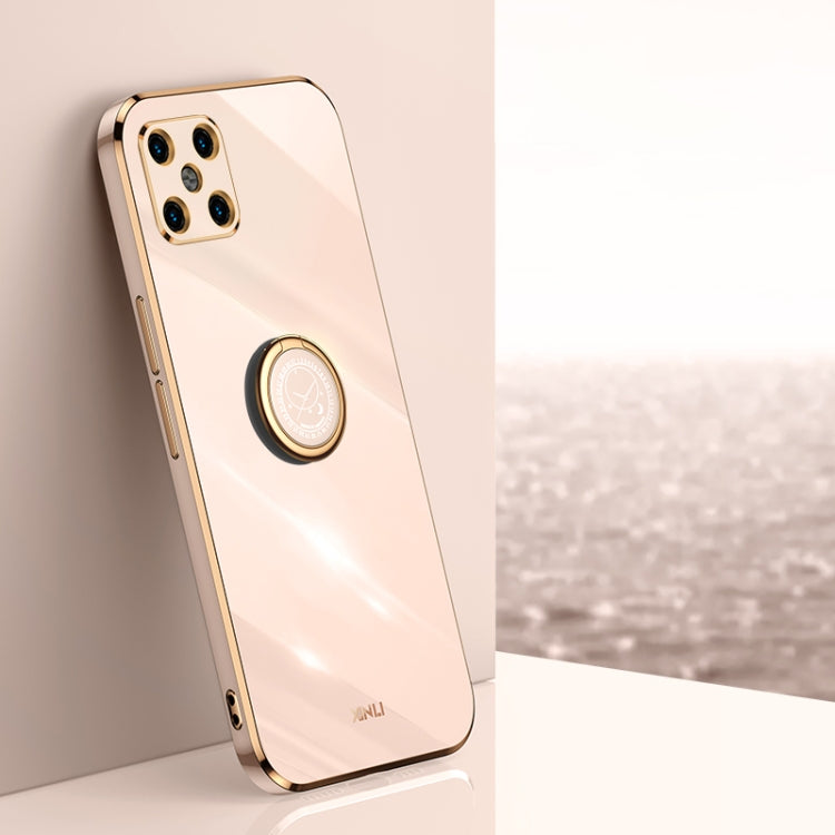 For Huawei nova 8 SE XINLI Straight 6D Plating Gold Edge TPU Shockproof Case with Ring Holder