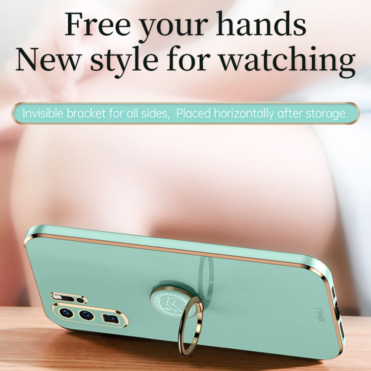 For Huawei P30 Pro XINLI Straight 6D Plating Gold Edge TPU Shockproof Case with Ring Holder