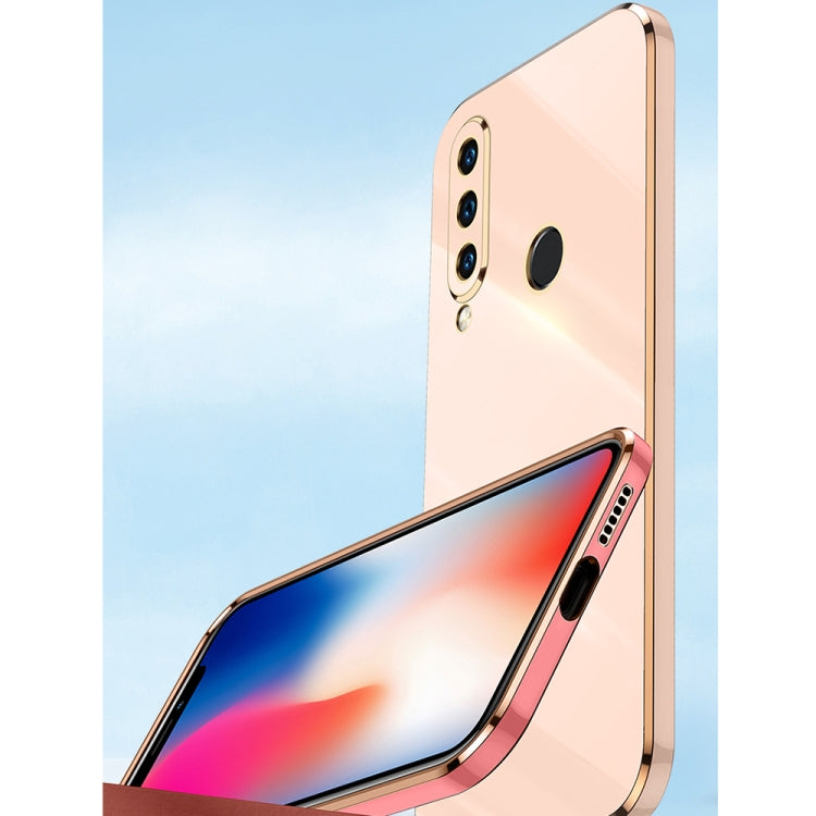 For Huawei P30 Lite XINLI Straight 6D Plating Gold Edge TPU Shockproof Case with Ring Holder