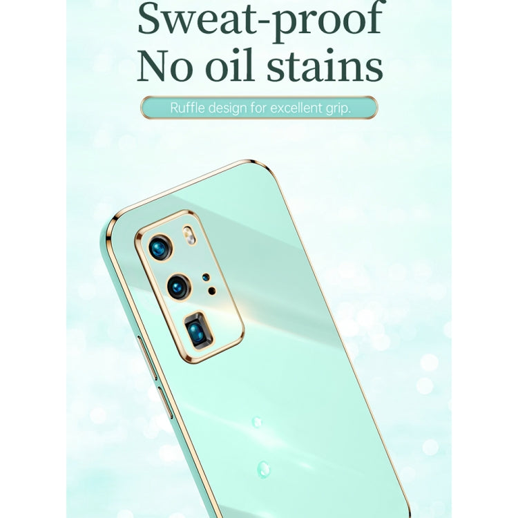 For Huawei P40 XINLI Straight 6D Plating Gold Edge TPU Shockproof Case with Ring Holder