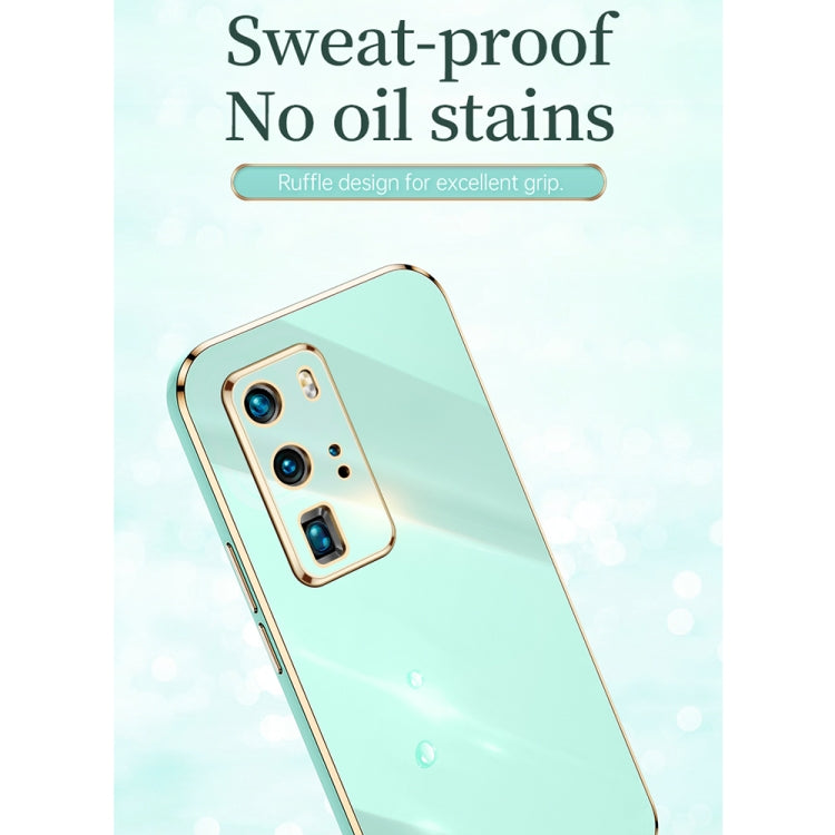 For Huawei P40 Pro XINLI Straight 6D Plating Gold Edge TPU Shockproof Case with Ring Holder