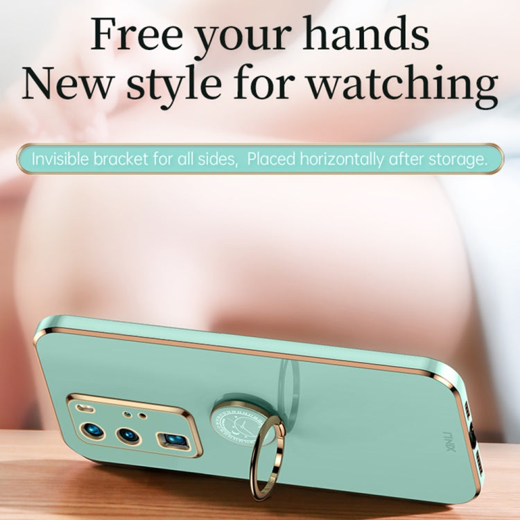 For Huawei P40 Pro XINLI Straight 6D Plating Gold Edge TPU Shockproof Case with Ring Holder