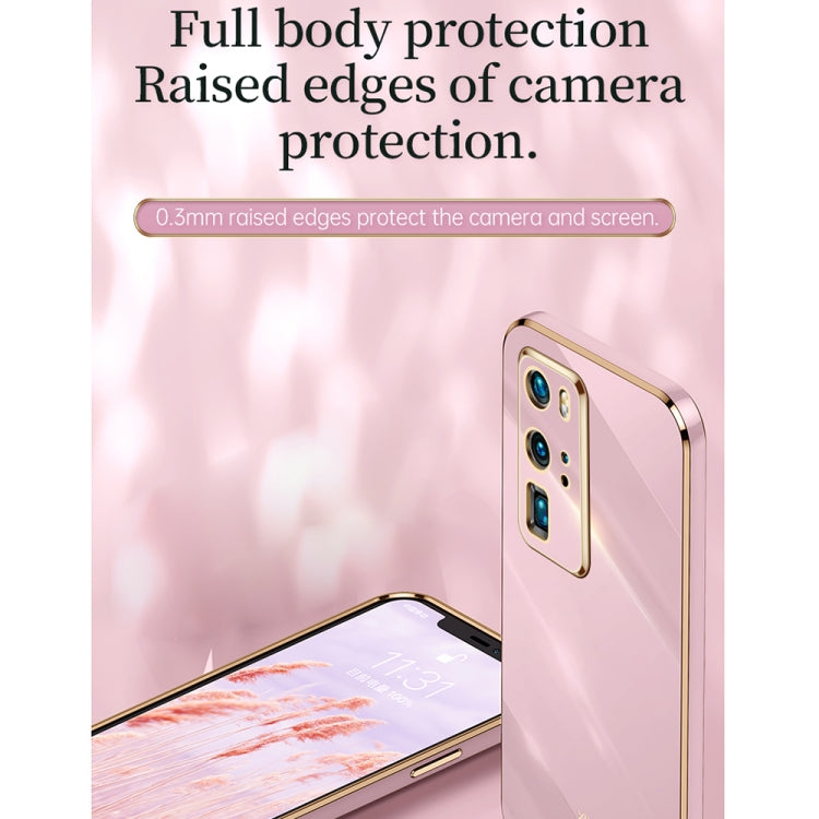 For Huawei P40 Pro XINLI Straight 6D Plating Gold Edge TPU Shockproof Case with Ring Holder