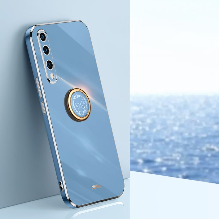 For Honor 20 Lite XINLI Straight 6D Plating Gold Edge TPU Shockproof Case with Ring Holder