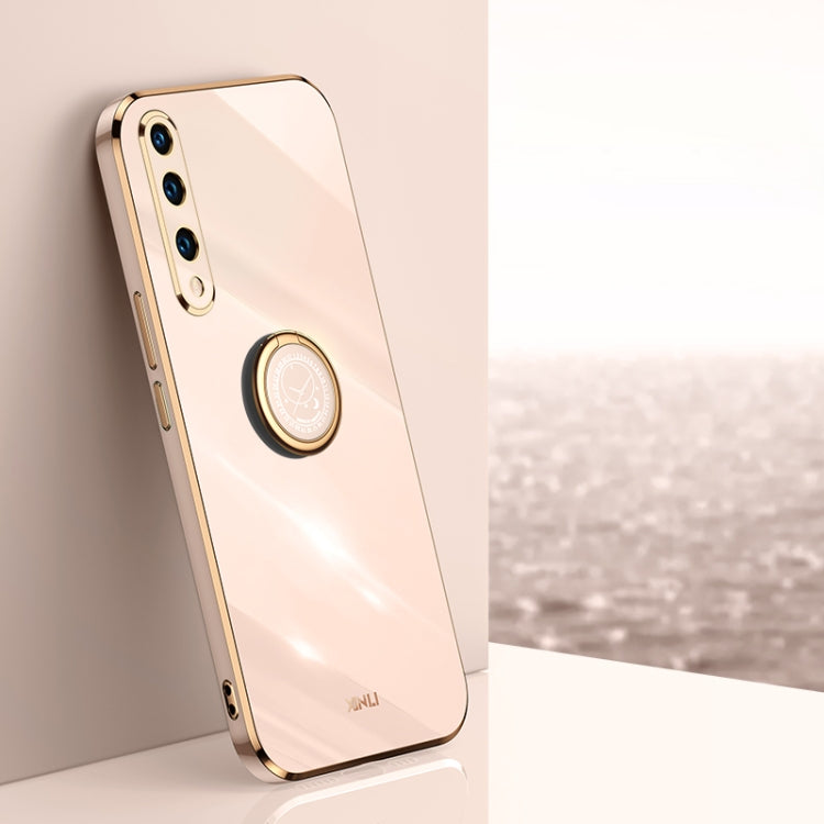 For Honor 20 Lite XINLI Straight 6D Plating Gold Edge TPU Shockproof Case with Ring Holder